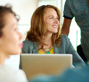 Woman talking in a business meeting