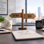 Photo with a sign saying "Stay or Go"